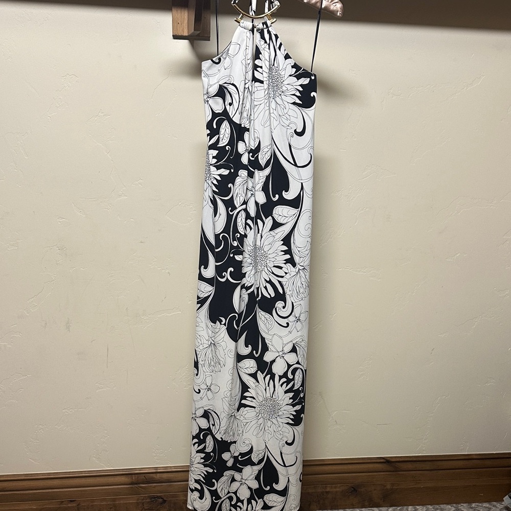 Trina Turk Black and White Floral Maxi Dress